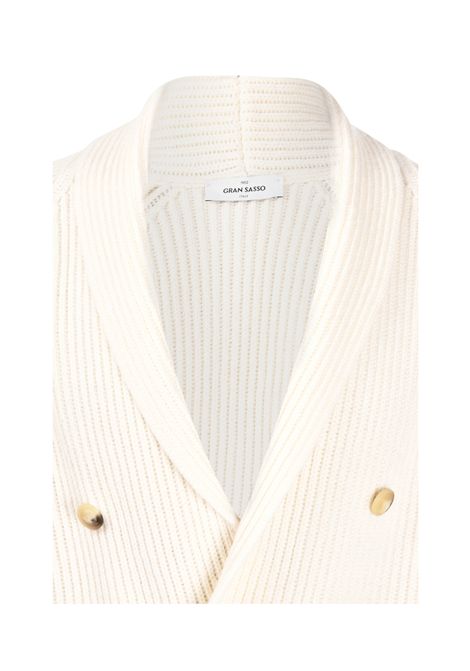 Cardigan Gran Sasso uomo 1318325072 panna doppiopetto maglia inglese Gran sasso | Cardigan | 1318325072001